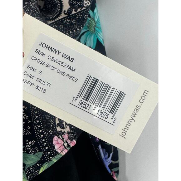 Johnny Was CSW2523AM Black Butterfly Cross Back One Piece Multicolor Size S NWT - Picture 10 of 12